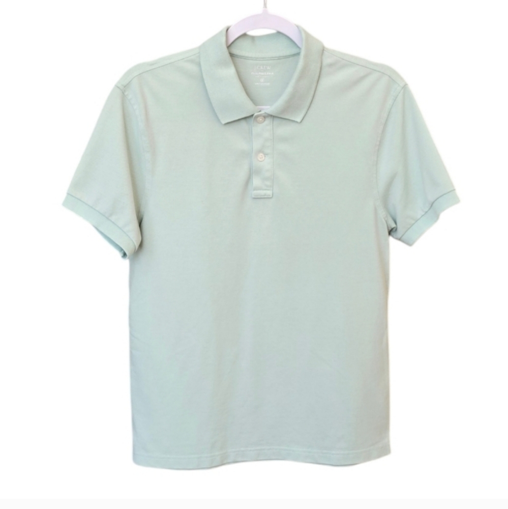 J. Crew Men's Untucked Flex Pique Polo | Green | Size Small